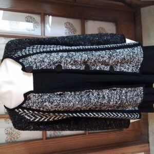 Laura Ashley black/white cardi, size XL.